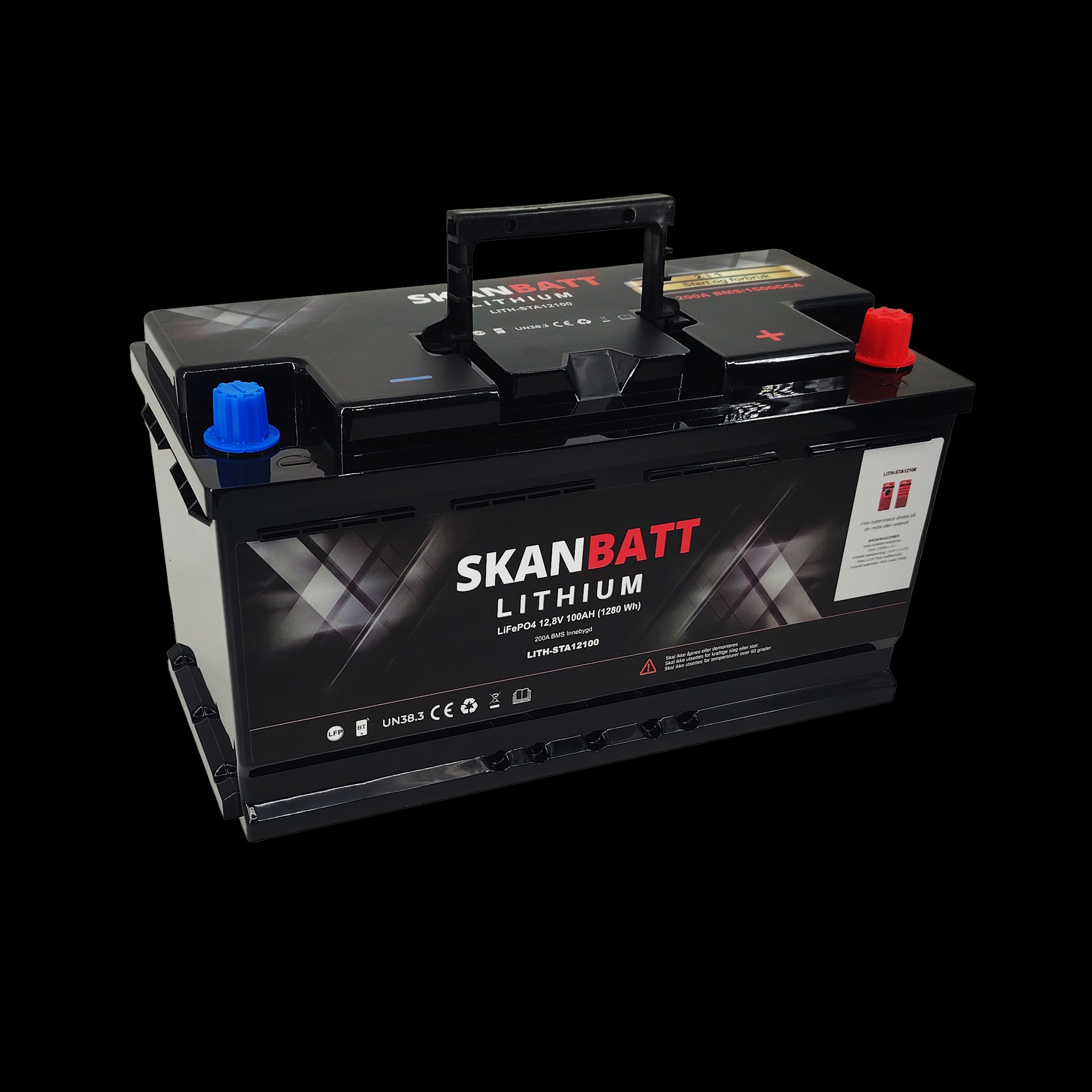 SKANBATT Lithium Start- og forbruksbatteri 12V 100Ah 1500CA - Bluetooth - Image 6