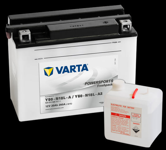 VARTA MC Batteri 12V 20AH 260CCA (207x92x164mm) +høyre Y50-N18L-A - Image 1