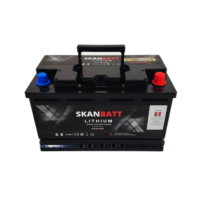 Skanbatt Lithium Start- Og Forbruksbatteri 12V 60Ah 900Ca - Bluetooth shown in angle view