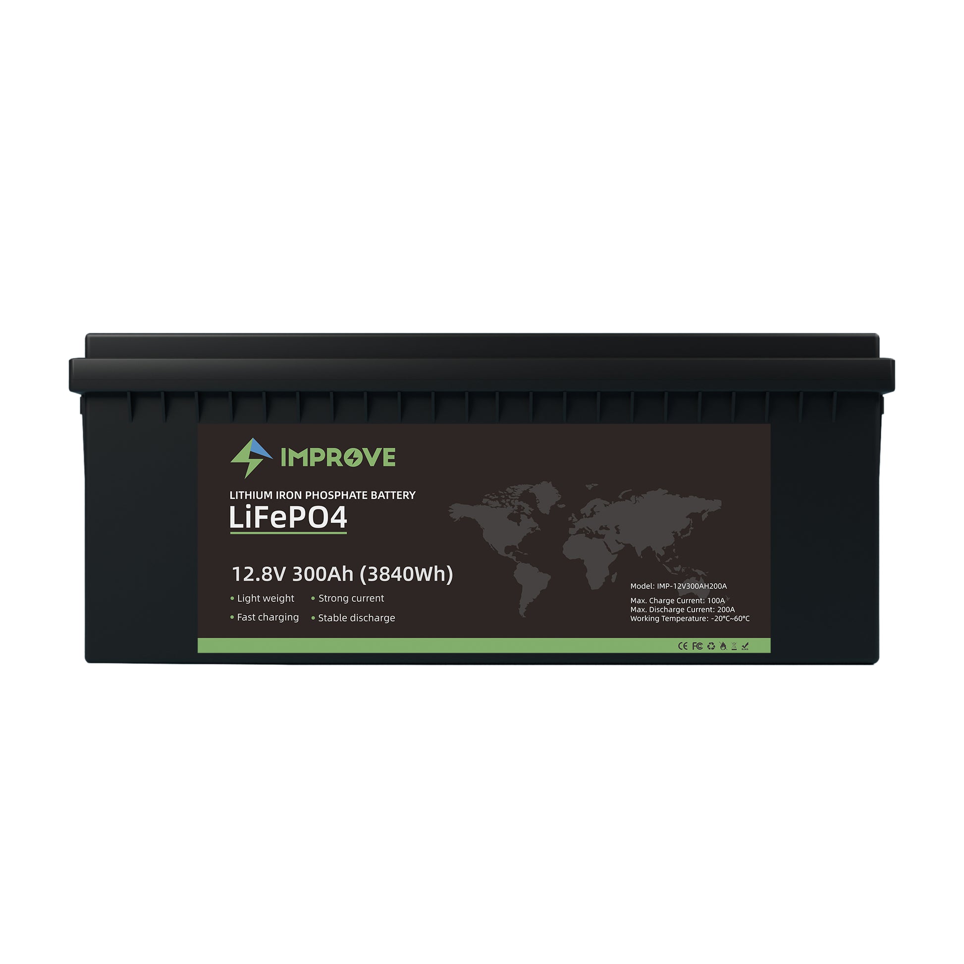 IMPROVE Lithium Batteri 12V 300Ah (LiFePO4) BMS 200A - Image 3