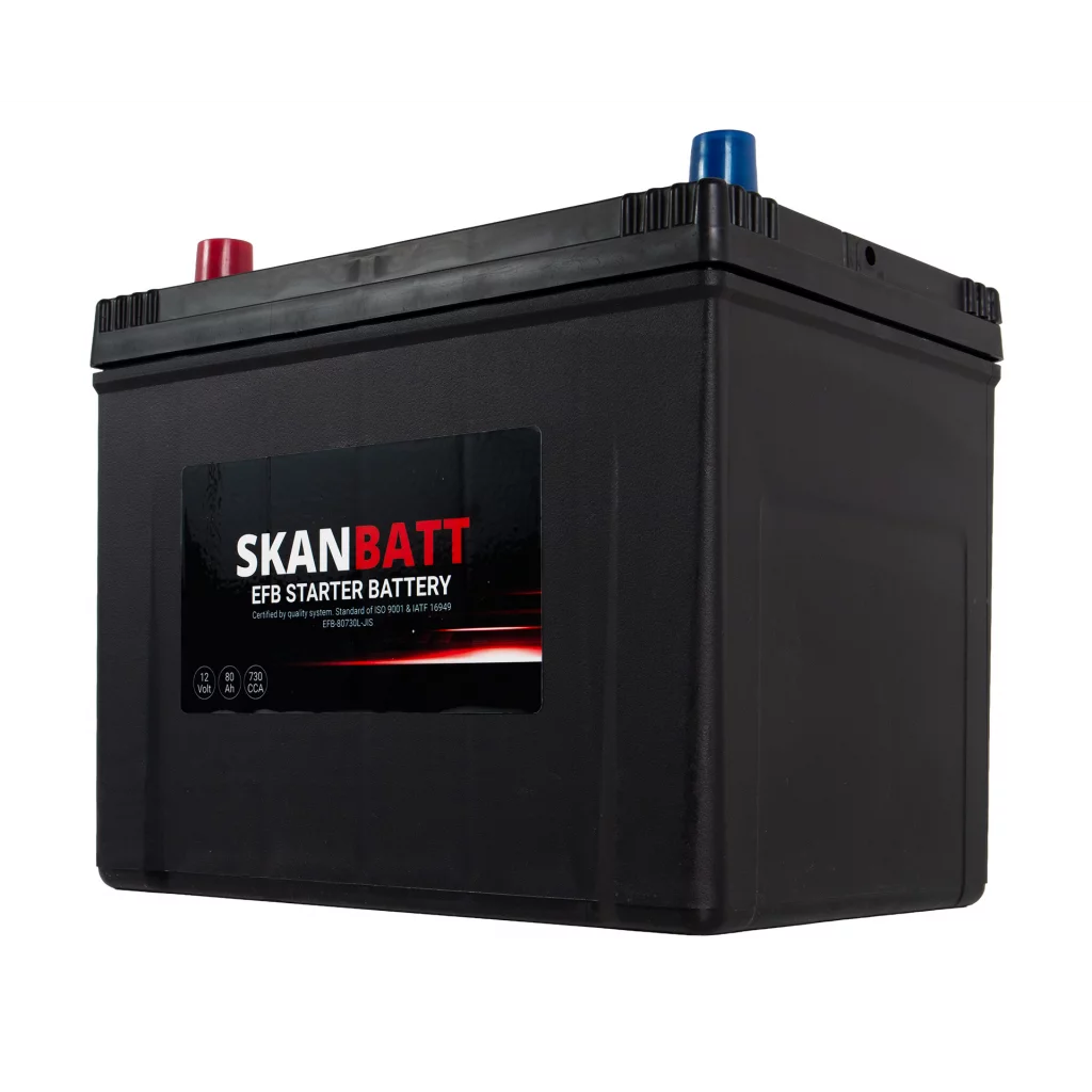 SKANBATT EFB Startbatteri 12V 80AH 730CCA (260x17x225mm) +L