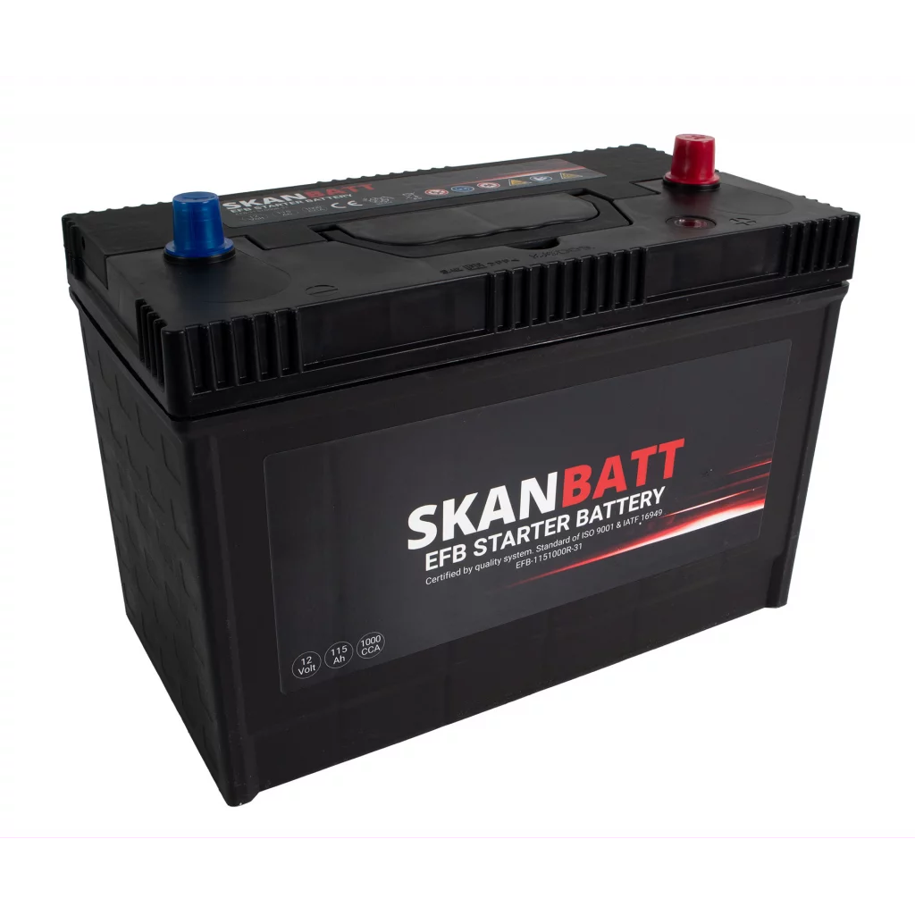 SKANBATT EFB Startbatteri 12V 115AH 1000CCA (330x173x239mm) +R