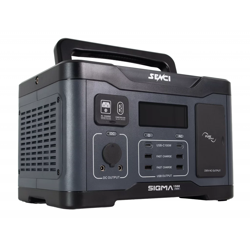 SENCI Lithium LPS 1152Wh Power Station med 1500W (3000W) sinus inverter