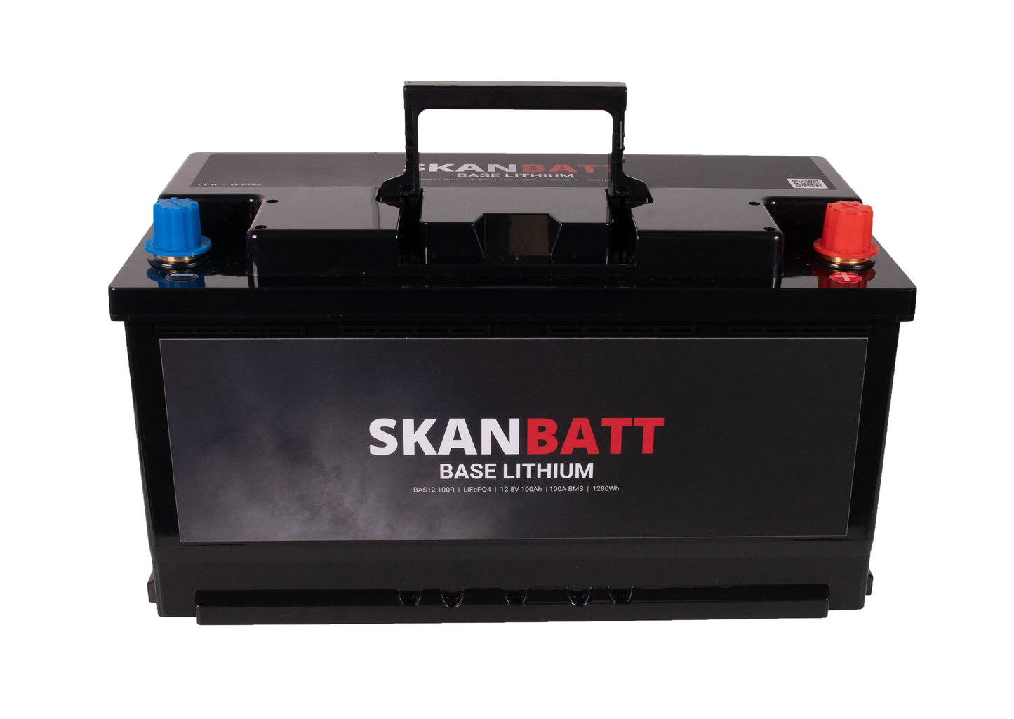 SKANBATT Base Lithium - 12V 100Ah 100A BMS - 352x174x190mm - 3 Års garanti - Bobil