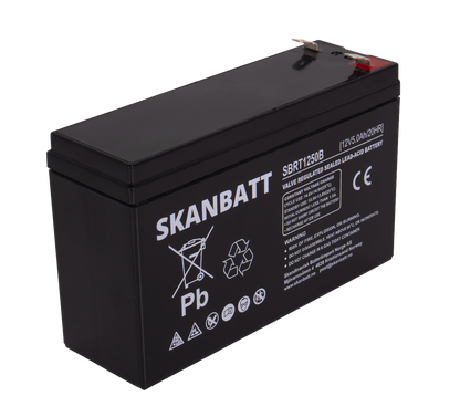 SKANBATT AGM Batteri 12V 5AH (150x50x100mm) F2
