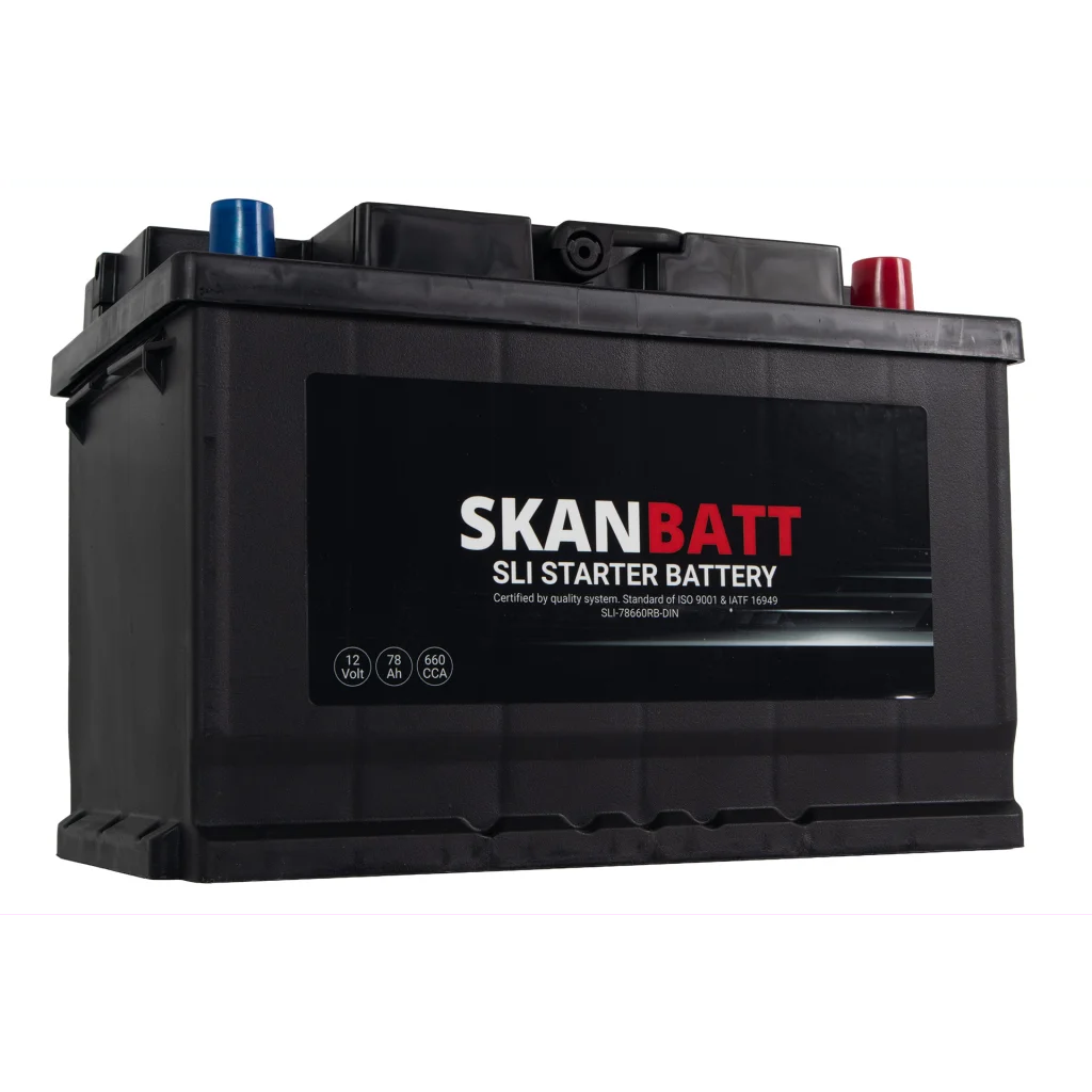 SKANBATT SLI Startbatteri 12V 78AH 660CCA (278x175x190mm) +R