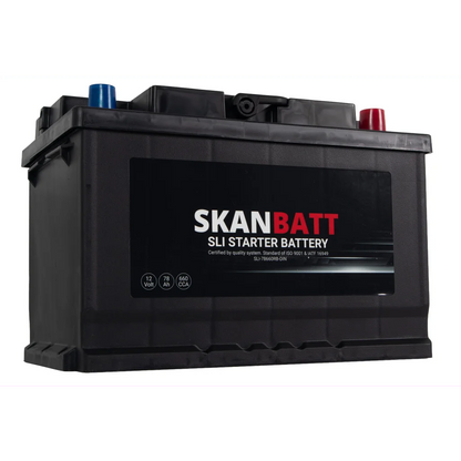 SKANBATT SLI Startbatteri 12V 78AH 660CCA (278x175x190mm) +R