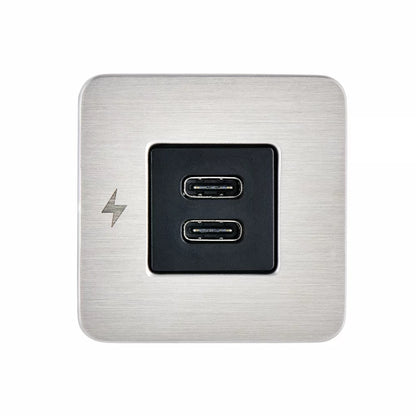 Scanstrut Tile Dual USB-C 12V/24V Børstet Stål shown in product view