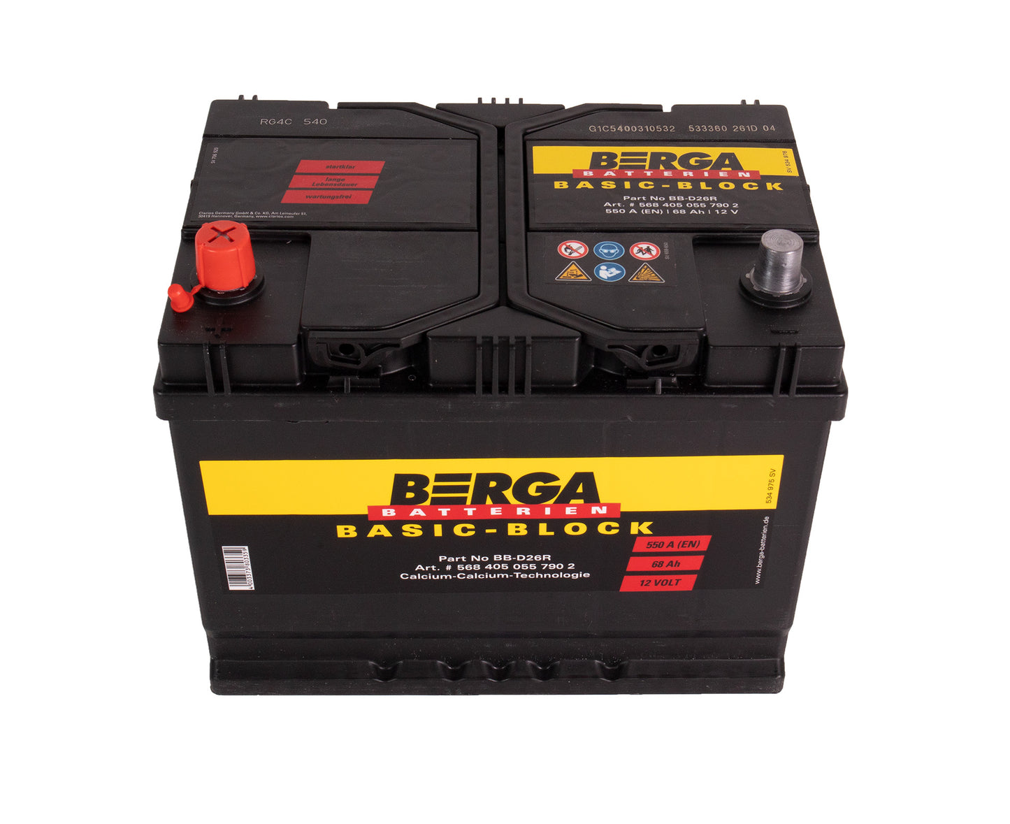 BERGA Basic Block 12V 68AH 550CCA (261/175/220mm)