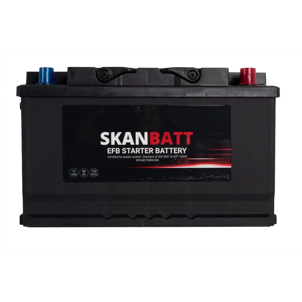 SKANBATT EFB Startbatteri 12V 80Ah 730CCA (315x175x190mm) +R