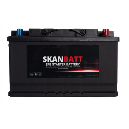 SKANBATT EFB Startbatteri 12V 80Ah 730CCA (315x175x190mm) +R