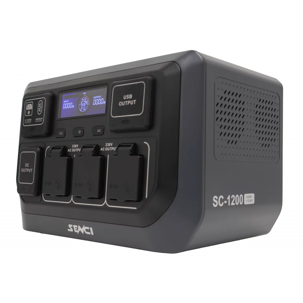 SENCI Lithium LPS 1152Wh Power Station med 1200W (2400W) sinus inverter