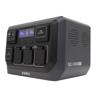 SENCI Lithium LPS 1152Wh Power Station med 1200W (2400W) sinus inverter