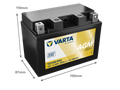 VARTA AGM MC Batteri 12V 11,2AH 220CCA (150x87x110mm) +vänster TZ14S (FA)