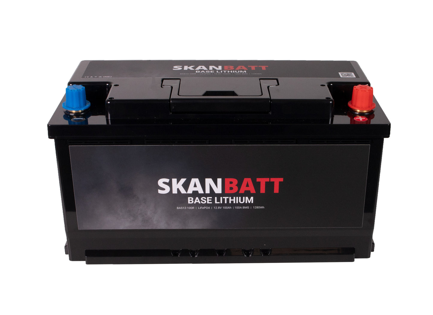 SKANBATT Base Lithium - 12V 100Ah 100A BMS - 352x174x190mm - 3 Års garanti - Bobil