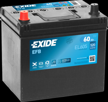 EXIDE EFB EL605 STARTBATTERI 12V 60AH (230x173x222mm) +Venstre - Image 1