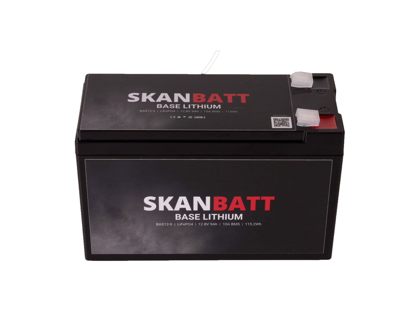 SKANBATT Base Lithium - 12V 9Ah 10A BMS - 150x65x95mm - 3 Års garanti