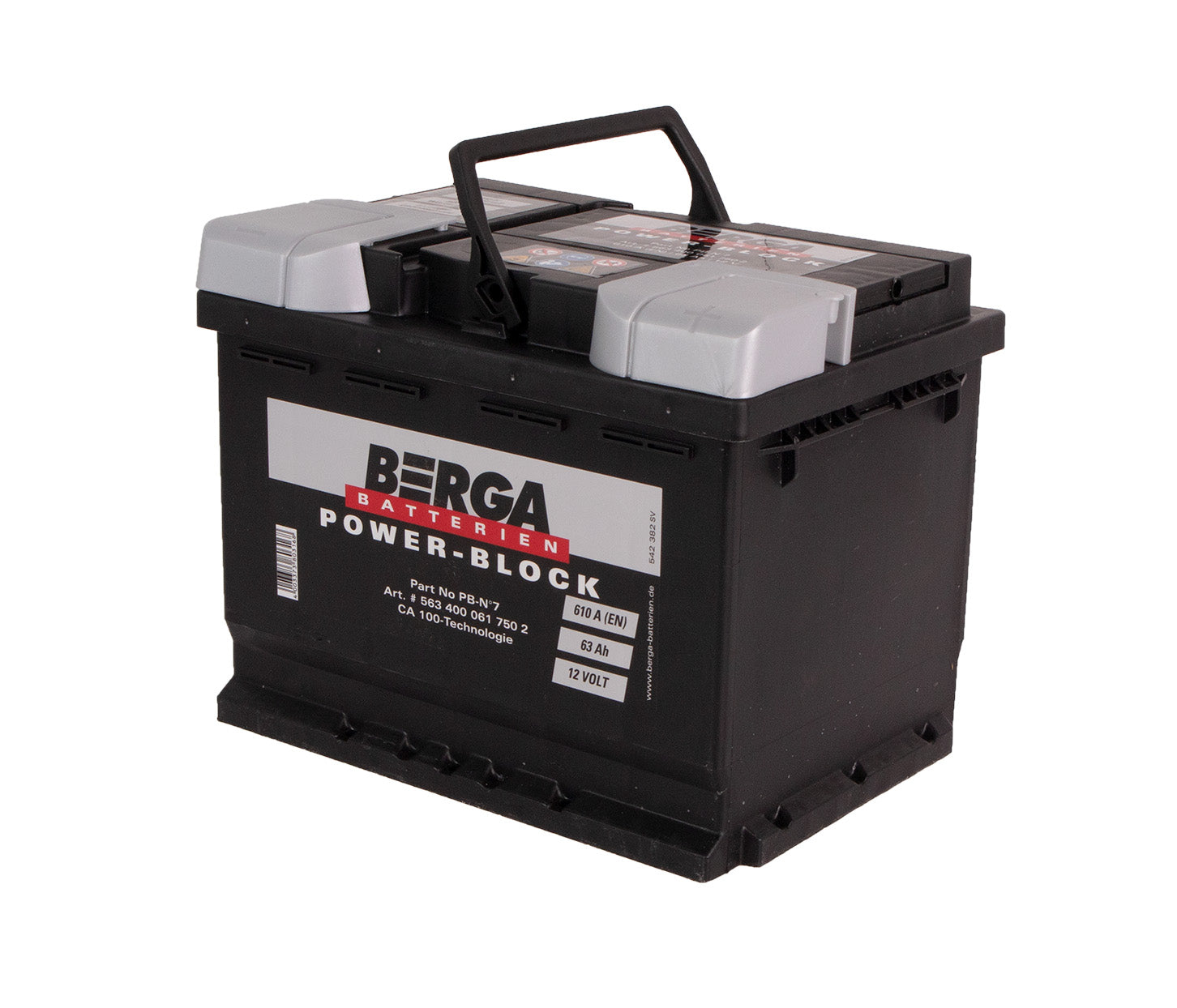 BERGA Power Block 12V 63AH 610CCA shown in product view image 3