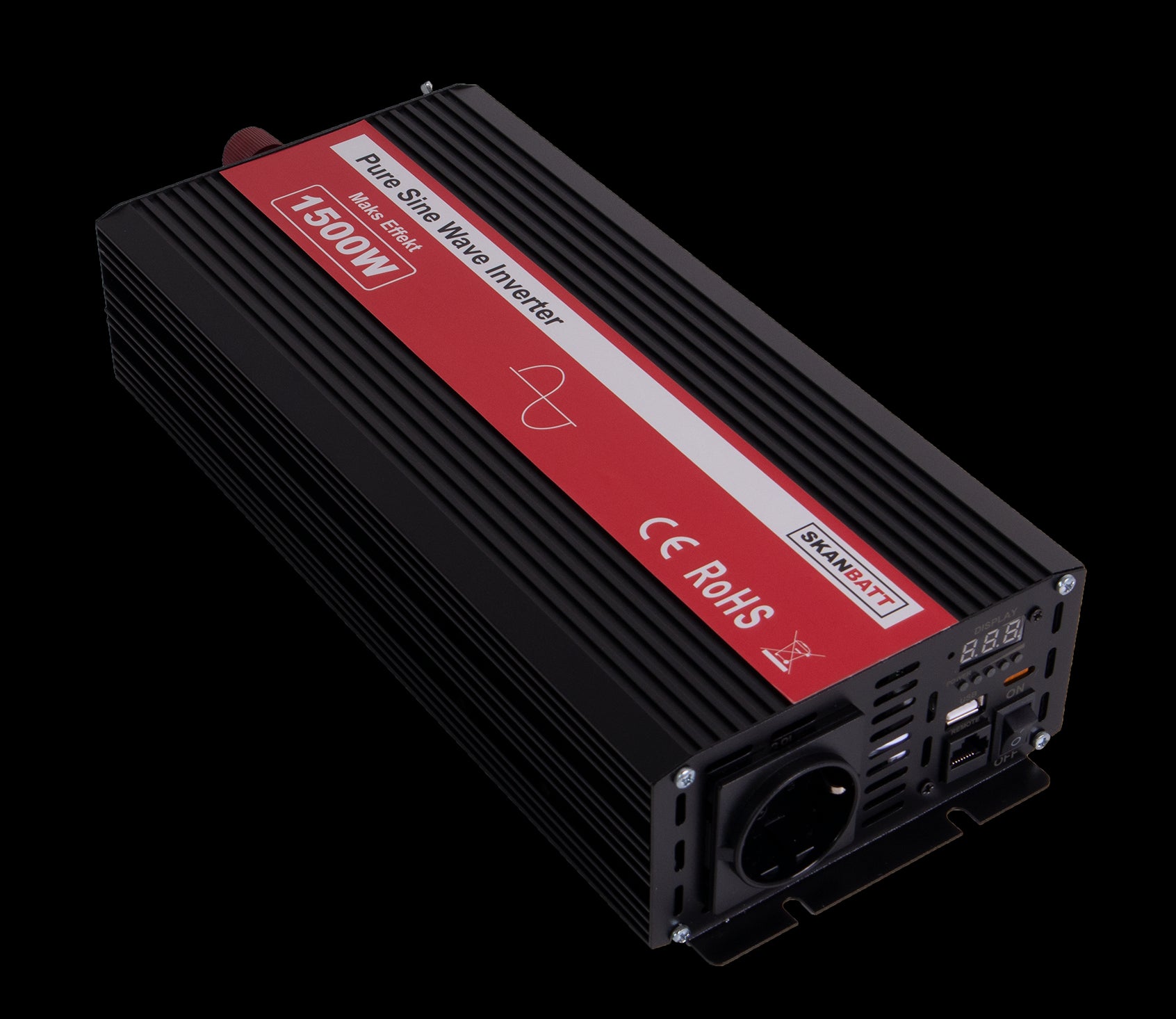 SKANBATT Inverter 12V 1500W Ren Sinus m/Kablet Fjernkontroll - Image 4