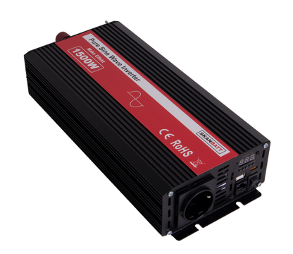 Skanbatt Inverter 12V 1500W Ren Sinus M/Kablet Fjernkontroll label detail