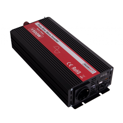 SKANBATT Inverter 12V 1500W Ren Sinus m/Kablet Fjernkontroll NB! KUPPVARE
