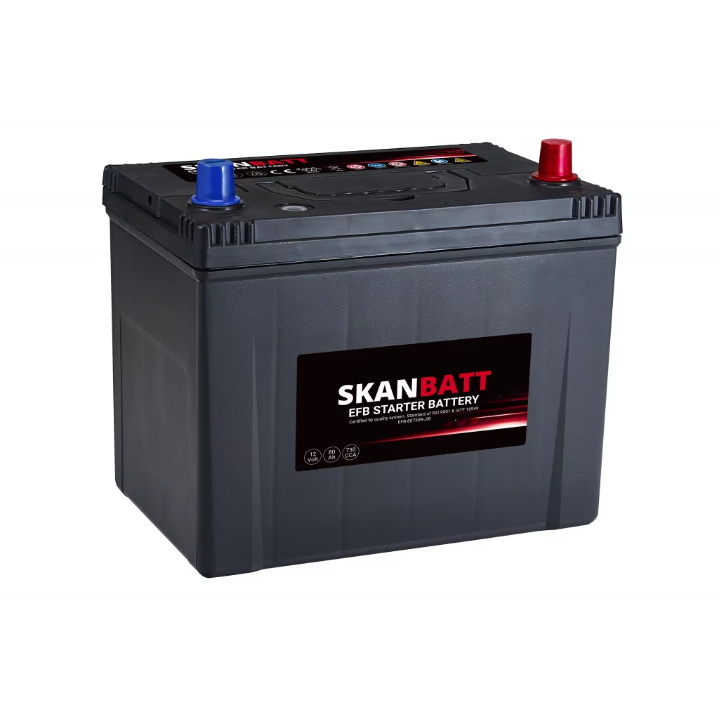 SKANBATT EFB Startbatteri 12V 80AH 730CCA +R shown in product view
