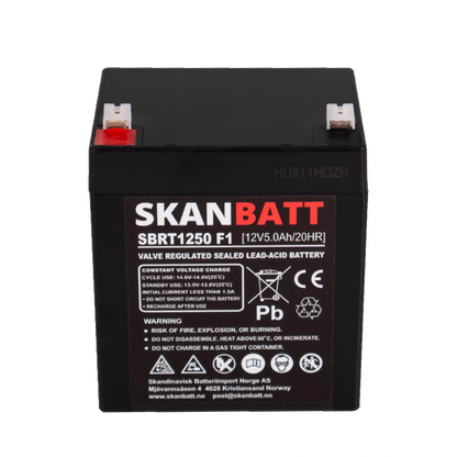 SKANBATT AGM Batteri 12V 5AH (90x70x101mm) F1