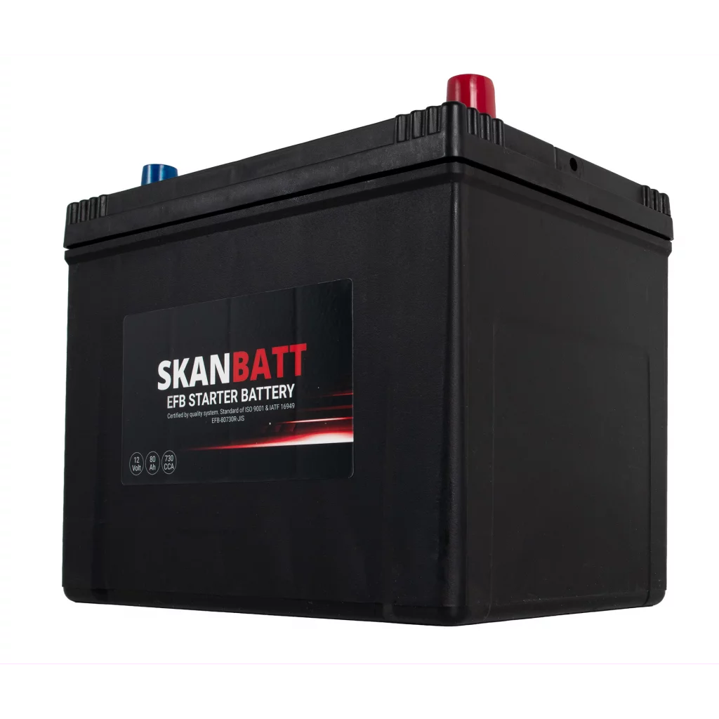 SKANBATT EFB Startbatteri 12V 80AH 730CCA (260x174x225mm) +R