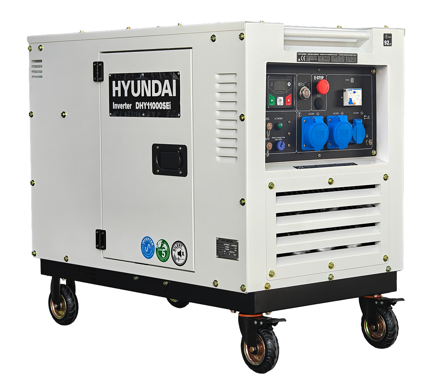 HYUNDAI DHY11000SEi Diesel Inverter Strømaggregat 8000W - Elektrisk start - Forvarming - ATS