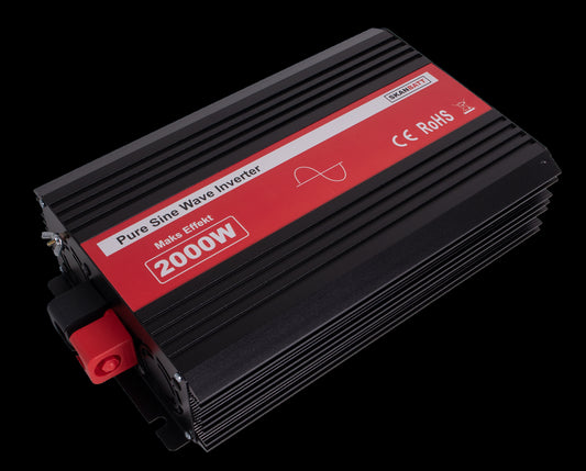 SKANBATT Inverter 12V 2000W Ren Sinus m/Kablet Fjernkontroll - Image 1