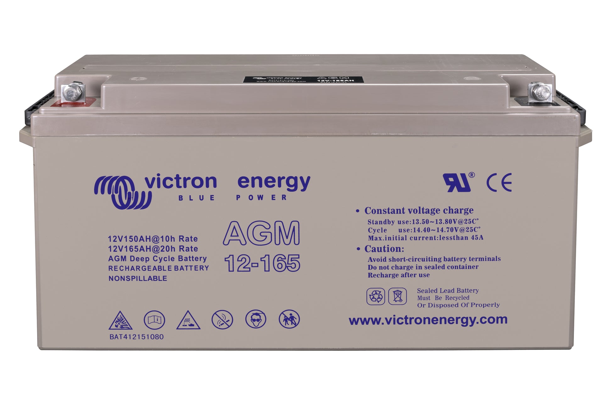 VICTRON AGM Batteri 12V 165Ah Deep Cycle - Image 1