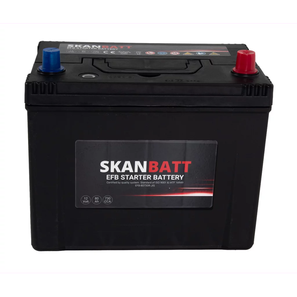 SKANBATT EFB Startbatteri 12V 80AH 730CCA (260x174x225mm) +R