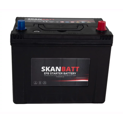 SKANBATT EFB Startbatteri 12V 80AH 730CCA (260x174x225mm) +R