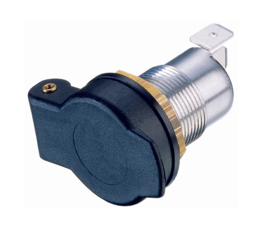 DIN 12/24V uttak for innfelling m/lokk med fjær 16A 12-24V - Image 1