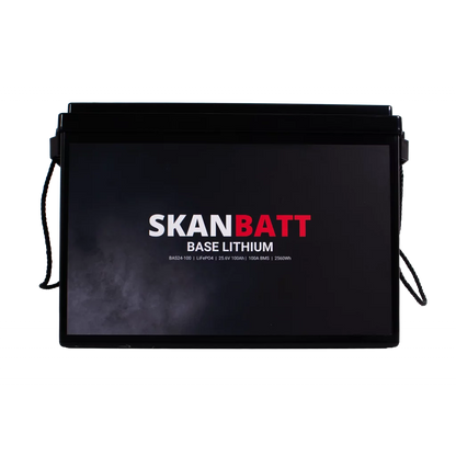SKANBATT Base Lithium - 24V 100Ah 100A BMS - 385x190x245mm - 3 Års garanti