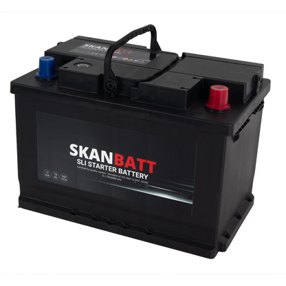 SKANBATT SLI Startbatteri 12V 78AH 660CCA (278x175x190mm) +R