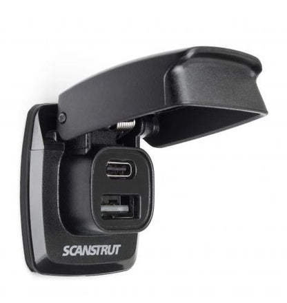 Scanstrut Dual Usb-C Og Usb-A Kontakt Sprutsikker shown in angle view