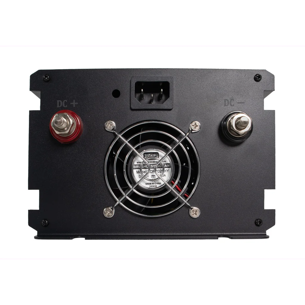SKANBATT Inverter 12V 2000W Ren Sinus med Nettprioritering og Trådløs Fjernkontroll 415x165x120mm