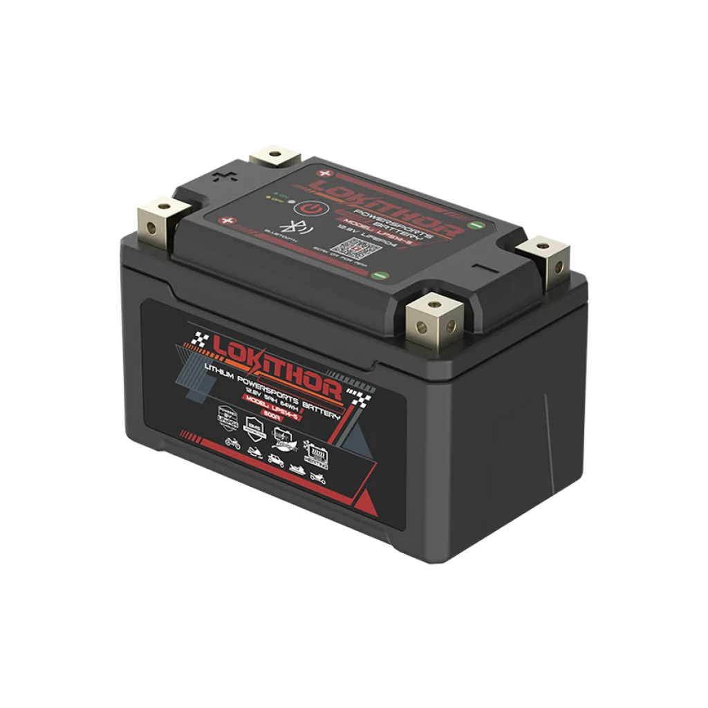 LOKITHOR Lithium MC Batteri 12V 5Ah - 149x87x93mm - Bluetooth - Heat shown in product view