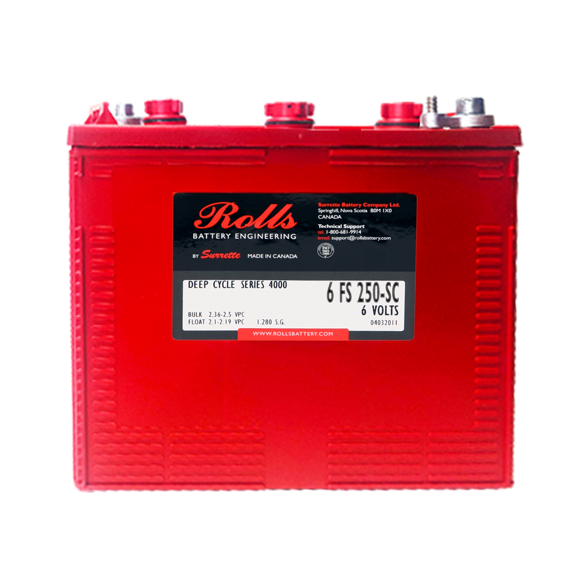 ROLLS 6-FS-250-SC Deep Cycle Batteri 6V 281AH (298x181x286mm)