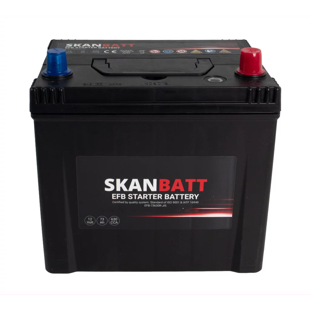 SKANBATT EFB Startbatteri 12V 73AH 630CCA (232x173x225mm) +R