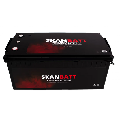 SKANBATT Premium Lithium - 12V 460Ah 200A BMS - 522x218x268mm - Bluetooth - Heat - 8 Års garanti