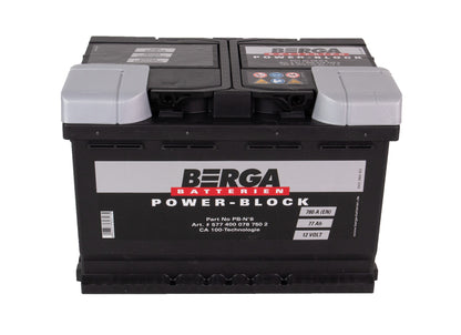 BERGA Power Block 12V 77AH 780CCA shown in detail view