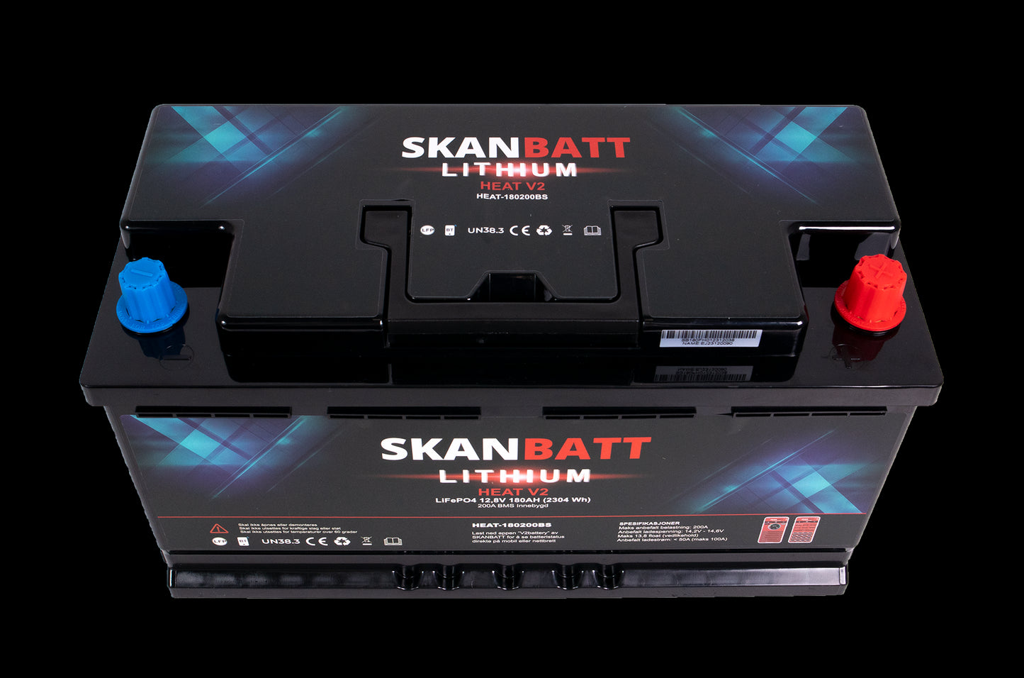 SKANBATT V2 Lithium HEAT Batteri 12V 180AH 150A BMS - Bobil - Bluetooth - Image 2