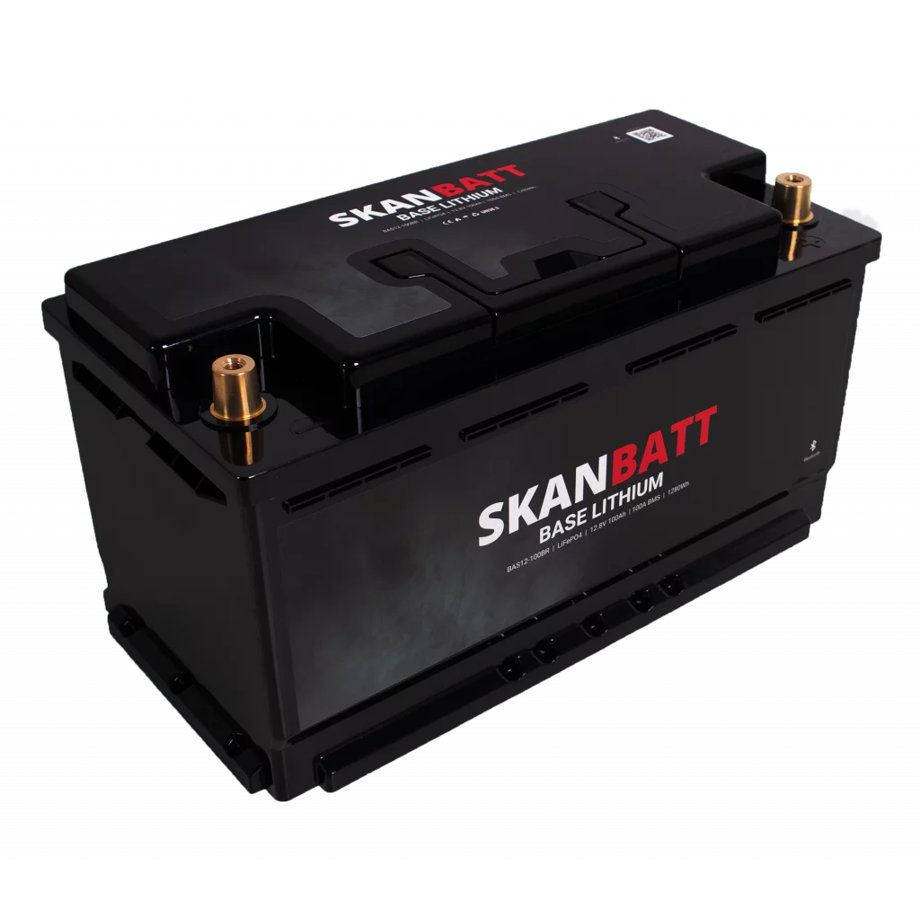 Produktbilde 4 av SKANBATT Base Lithium - 12V 100Ah 100A BMS - 352x175x190mm - Bluetooth - 3 Års garanti - Bobil