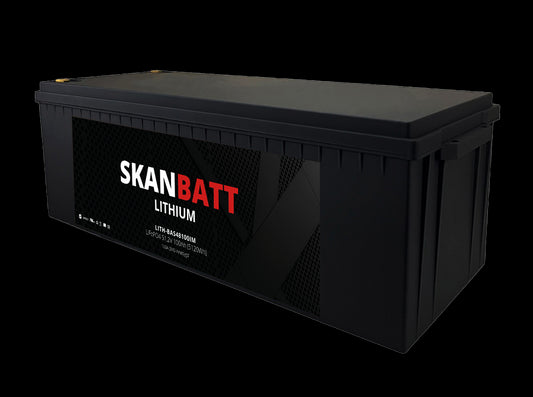 SKANBATT Lithium Batteri 48V 100AH 100A BMS (640x245x220mm) IP67 - NYHET! - Image 1
