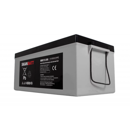 SKANBATT AGM Deep Cycle Batteri 12V 260AH C10 (520x268x220mm) +høyre