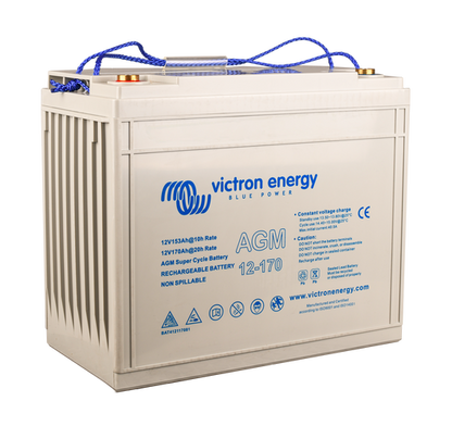 Victron Agm Super Cycle Batteri 12V 170Ah Deep Cycle shown in angle view