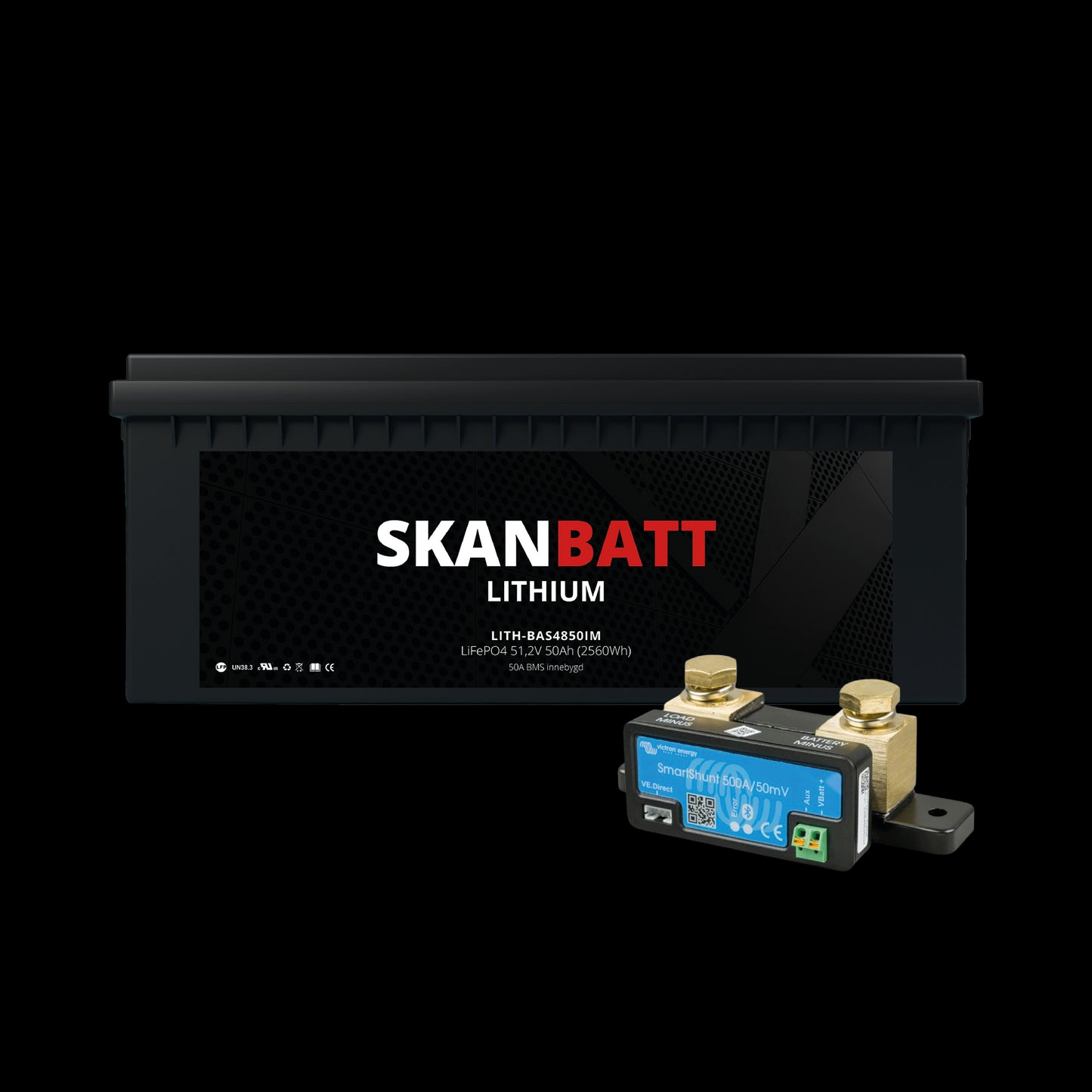 SKANBATT Lithium Batteri 48V 50AH 50A BMS (522x240x218mm) - IP67 - Med Bluetooth - NYHET! - Image 1