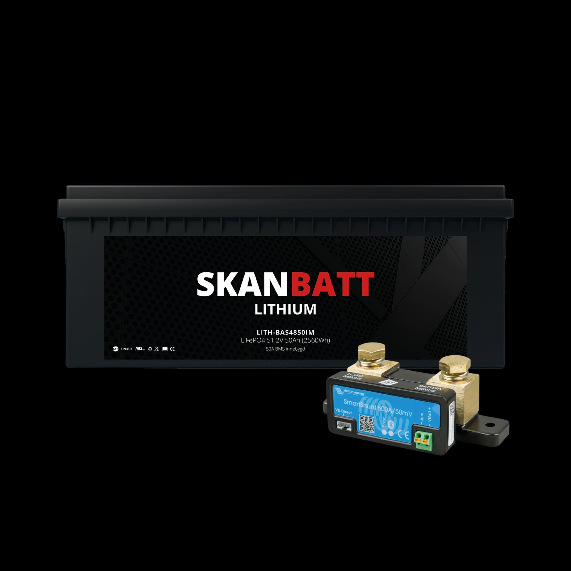 SKANBATT Lithium Batteri 48V 50AH 50A BMS (522x240x218mm) - IP67 - Med Bluetooth - NYHET! - Image 1